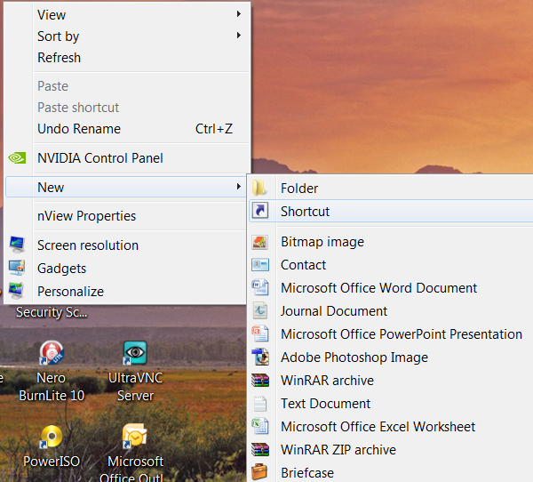 How To Create Share Folder Shortcut On Desktop In Windows 7 Technet 2u 2 Right On Computer Desktop Then New Shortcut