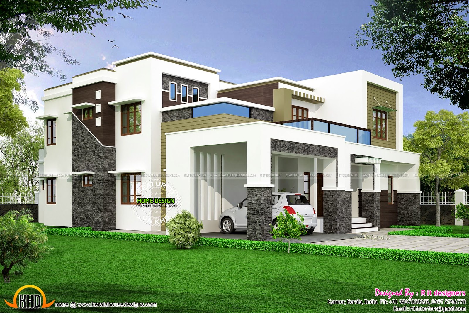 Designed By R It Designers Kannur Kerala Kerala House Design Modern House Plans Flat Roof House
