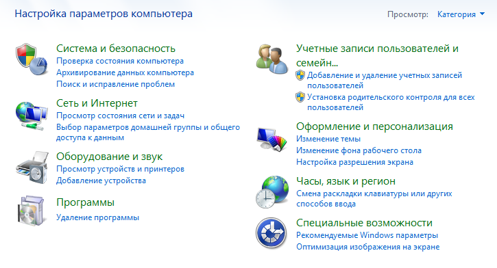 панель управления панель управления