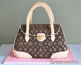 Vanilla cake with buttercream filling covered in fondant Louis Vuitton