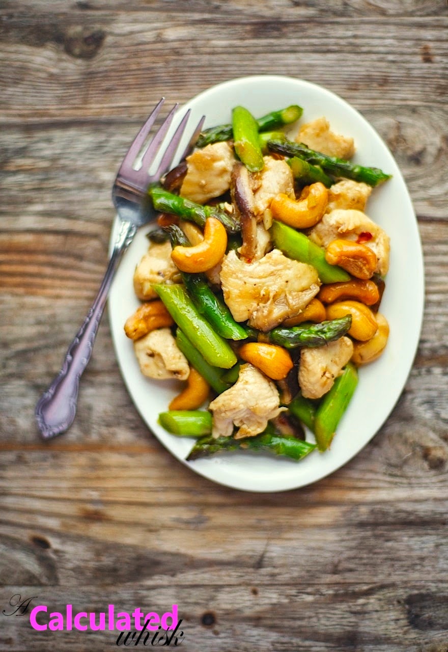 Cashew Chicken with Asparagus & Shiitake Mushrooms / acalculatedwhisk.com