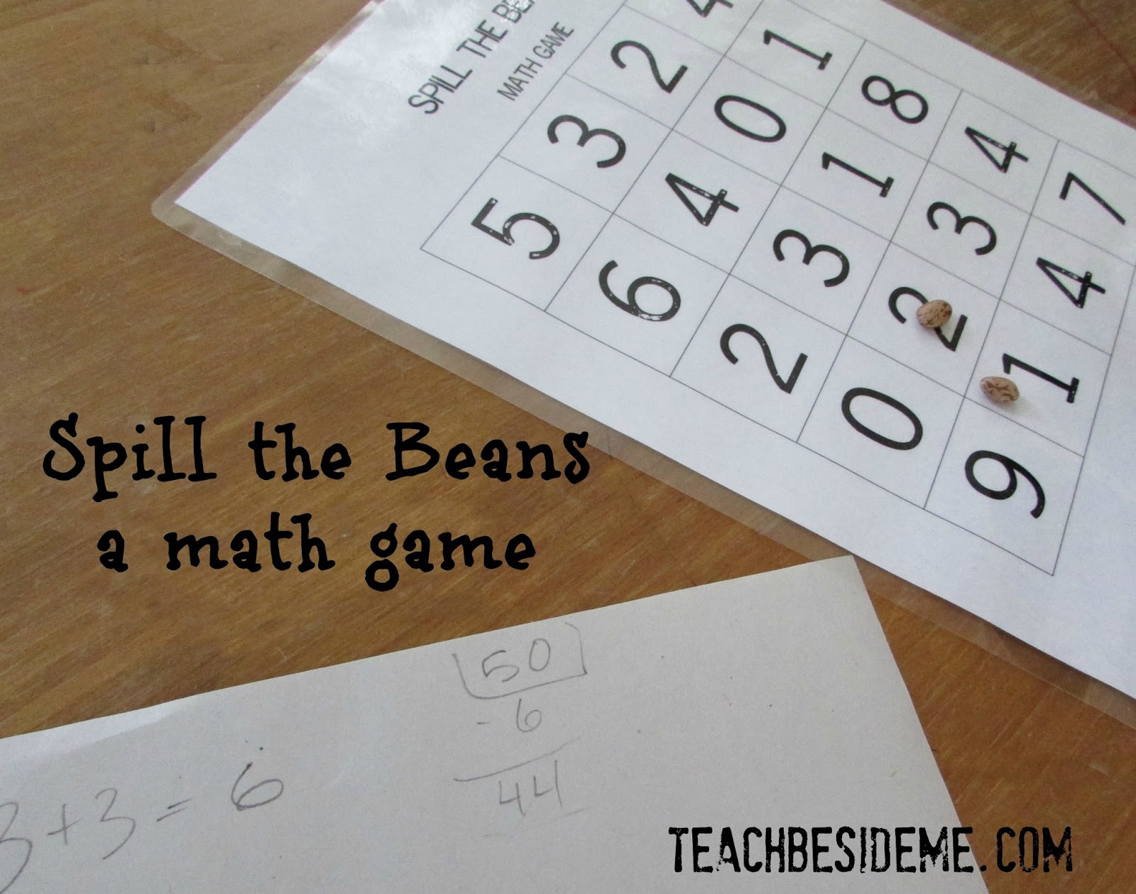 Spill the Beans a Math Game Printable Teach Beside Me