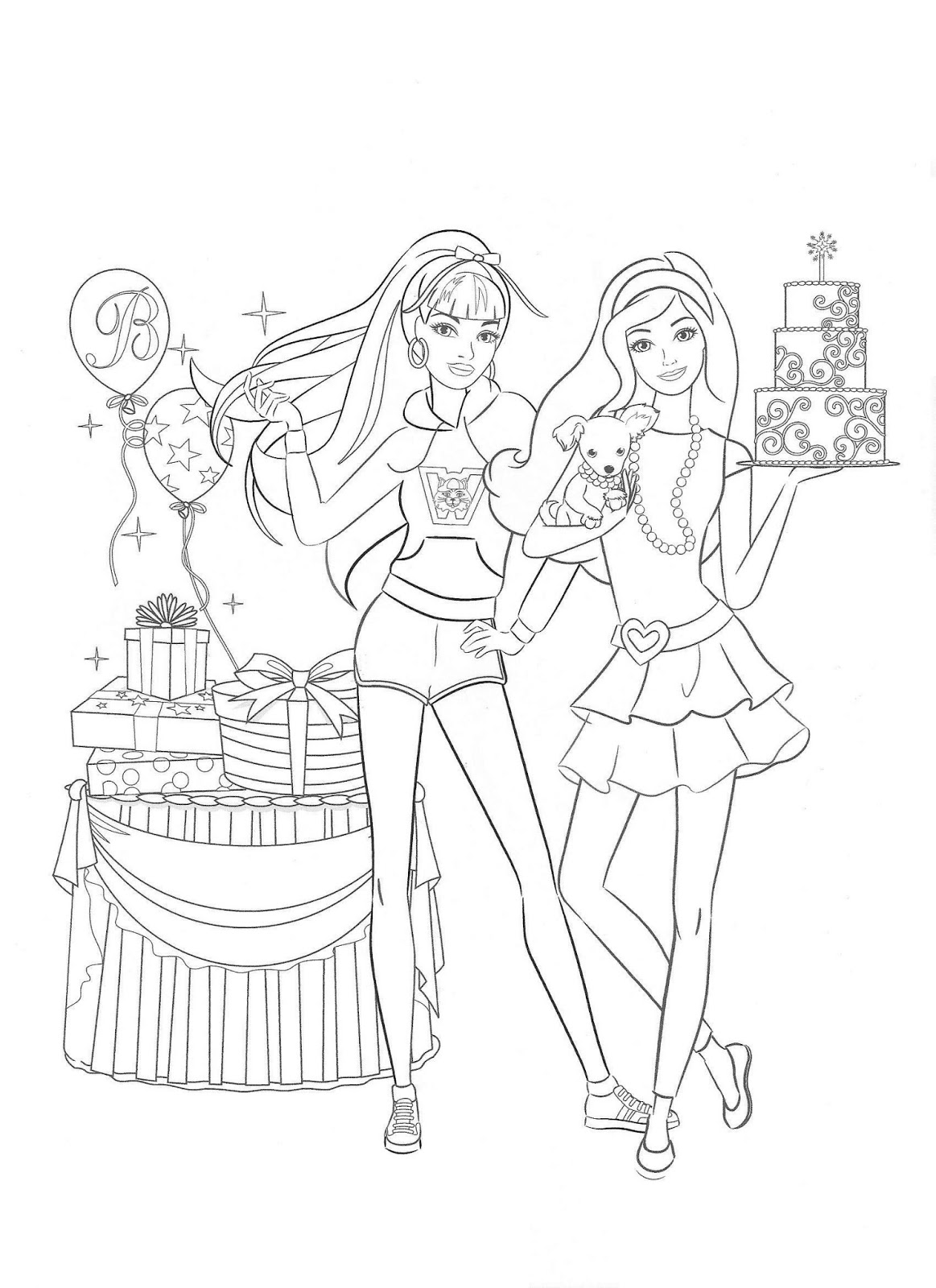 BARBIE COLORING PAGES