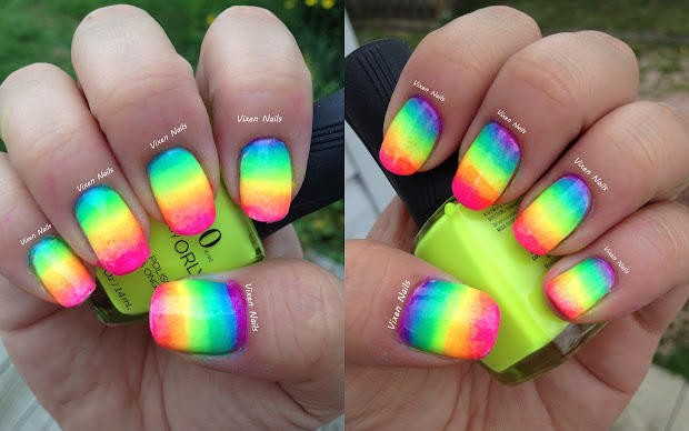 vixen nails rainbow ombre tutorial