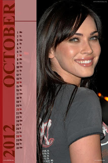 Megan Fox Desktop Calendar 2012