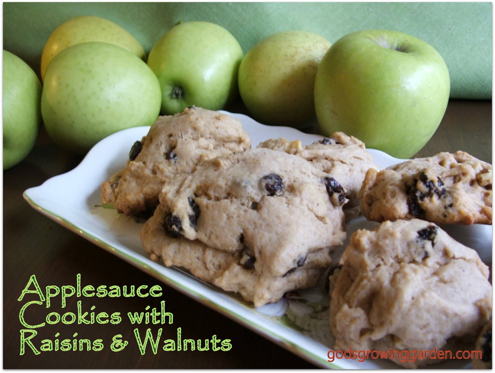 God's Growing Garden Cinnamon Applesauce Cookies with Raisins & Walnuts
