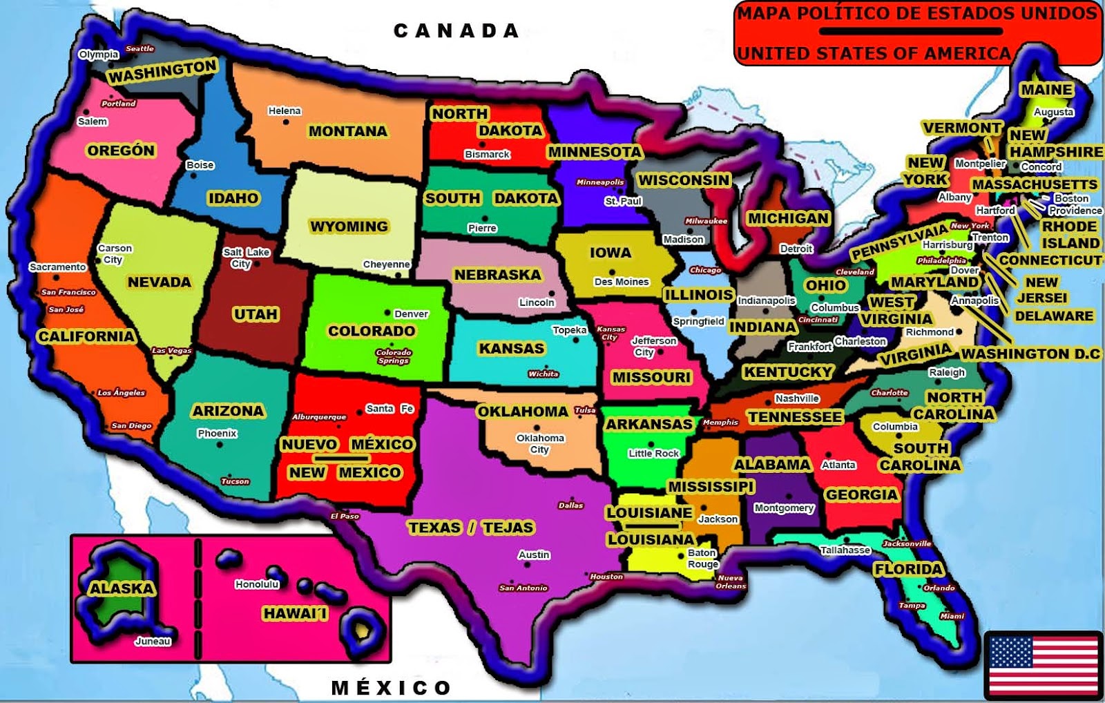 Mapa Turistico Estados Unidos