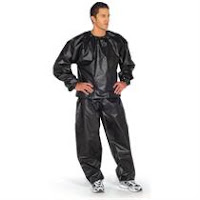 man wearing a sauna suit