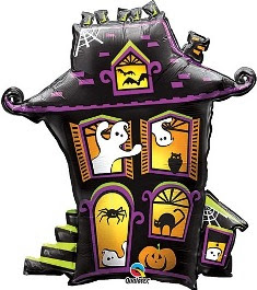 Halloween Haunted House Balloon Party Favors Balloons Holloween Centerpieces: Haunted House with Ghosts, Spiders, Pumpkin, Owl, Cat