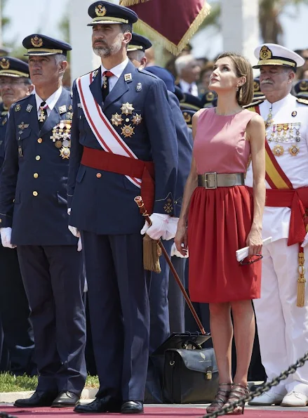 King Felipe VI of Spain and Queen Letizia of Spain attend the delivery of actual employment office at General Air Force Academy