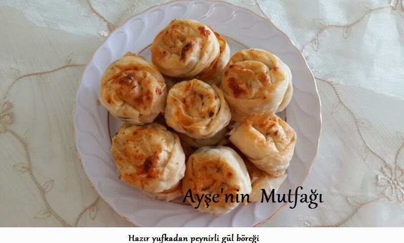 Hazir yufkadan peynirli gul boregi tarifi peynirli gul boregi Ayşe