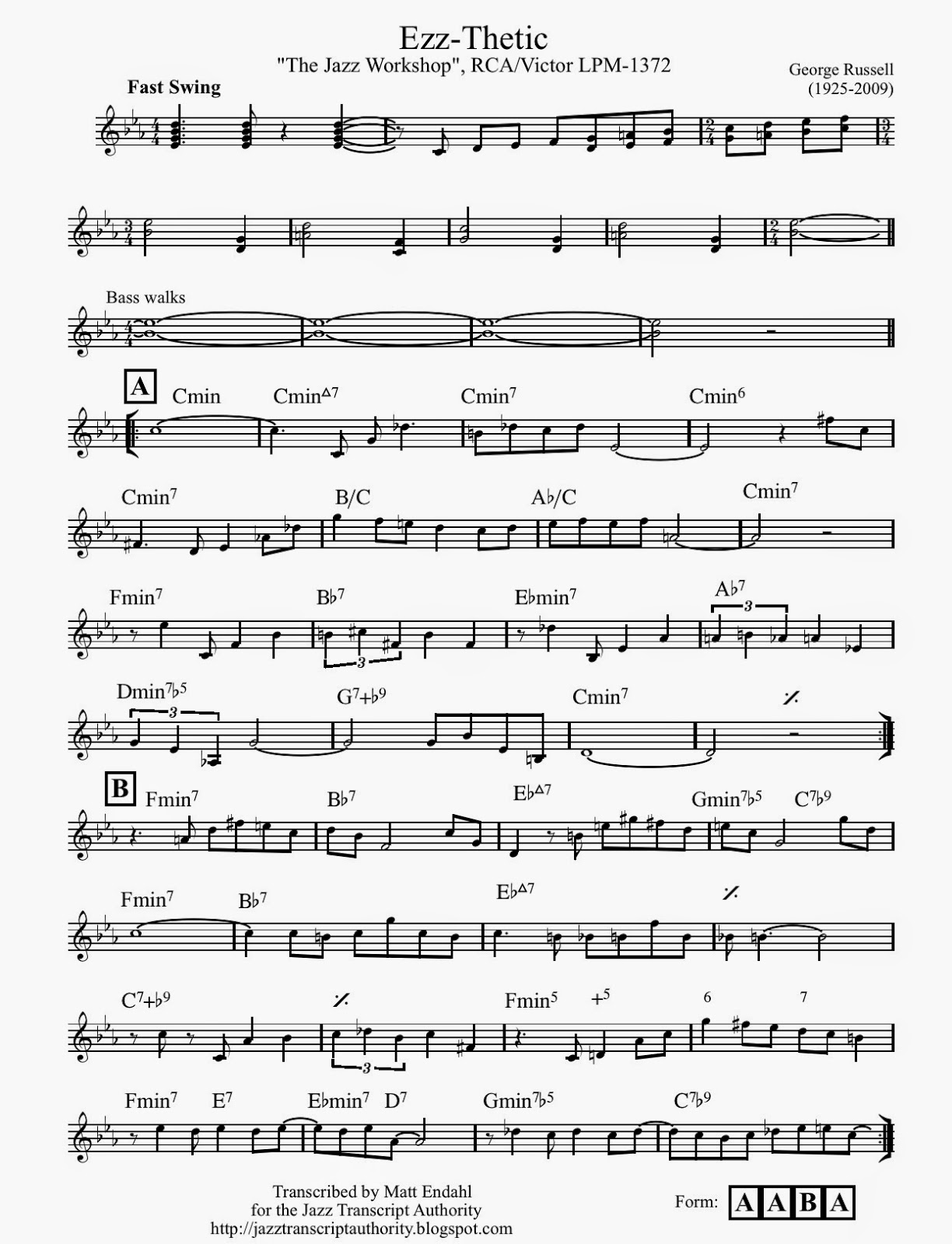 jta the jazz transcript authority george russell part two lead sheets for sale