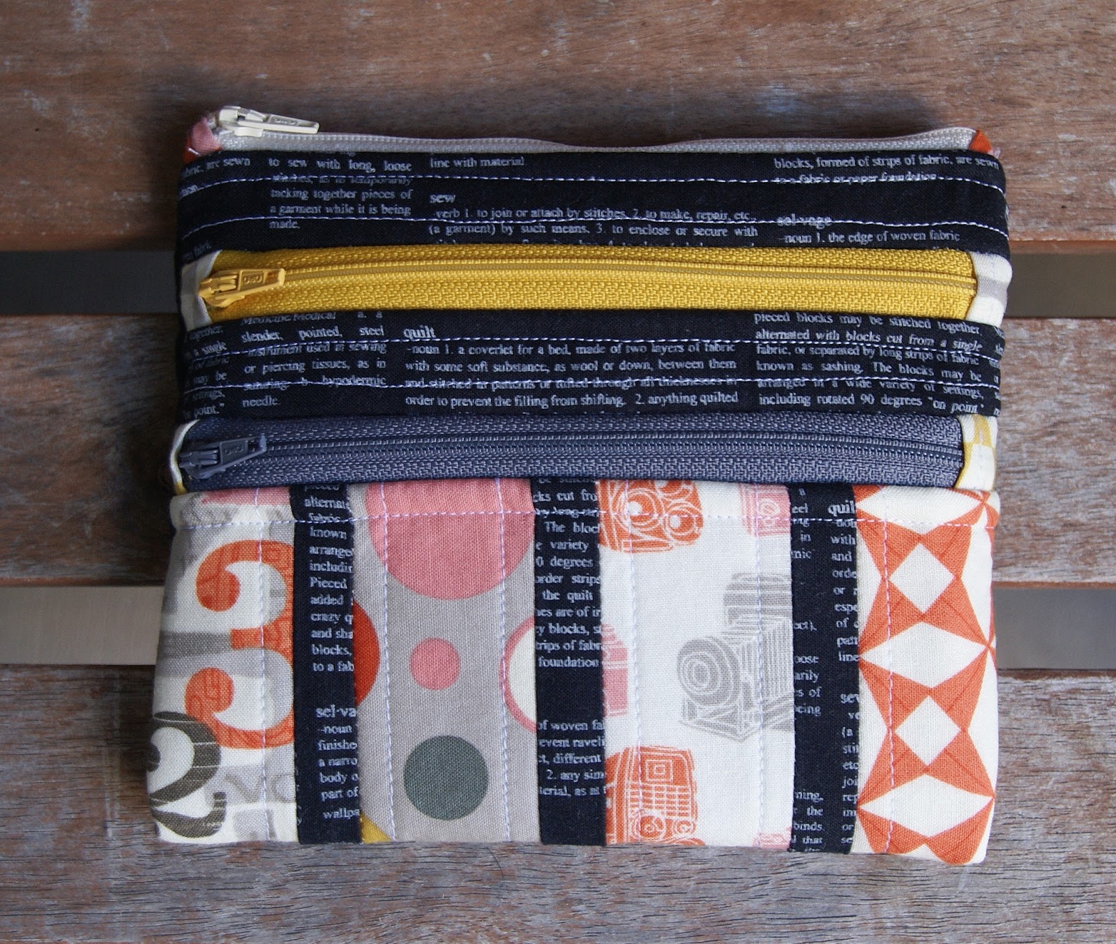 Fabric Mutt TripleZip Pouch