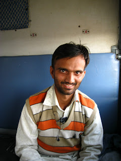 indian man on train to amritsar