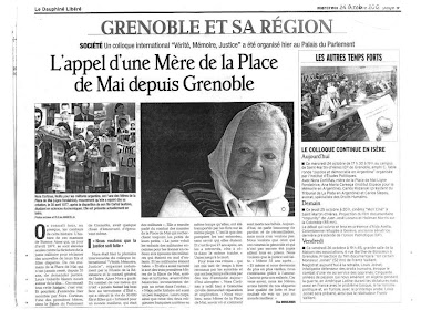 L'appel d'un Mère de la Place de Mai depuis Grenoble.