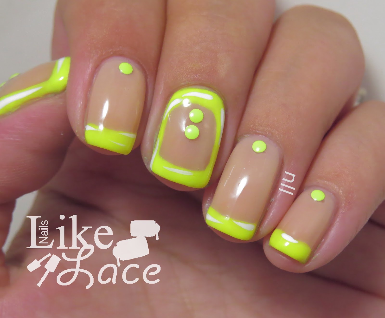 NailsLikeLace: Neon & Nude Nails - Tips and Borders