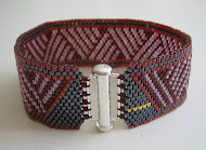Red Herringbone Peyote Bracelet