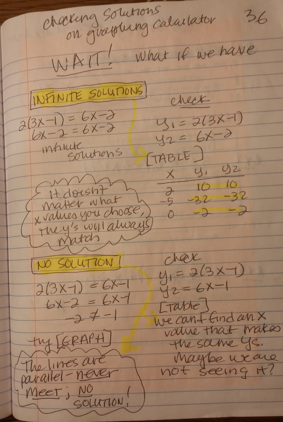 Beautiful Math: Solution Checking with Your Graphing Calculator