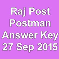 Rajasthan Post Mail Guard Answer Key 2015