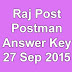 Raj Postman Mail Guard Answer Key 25 Sep 2015 Official