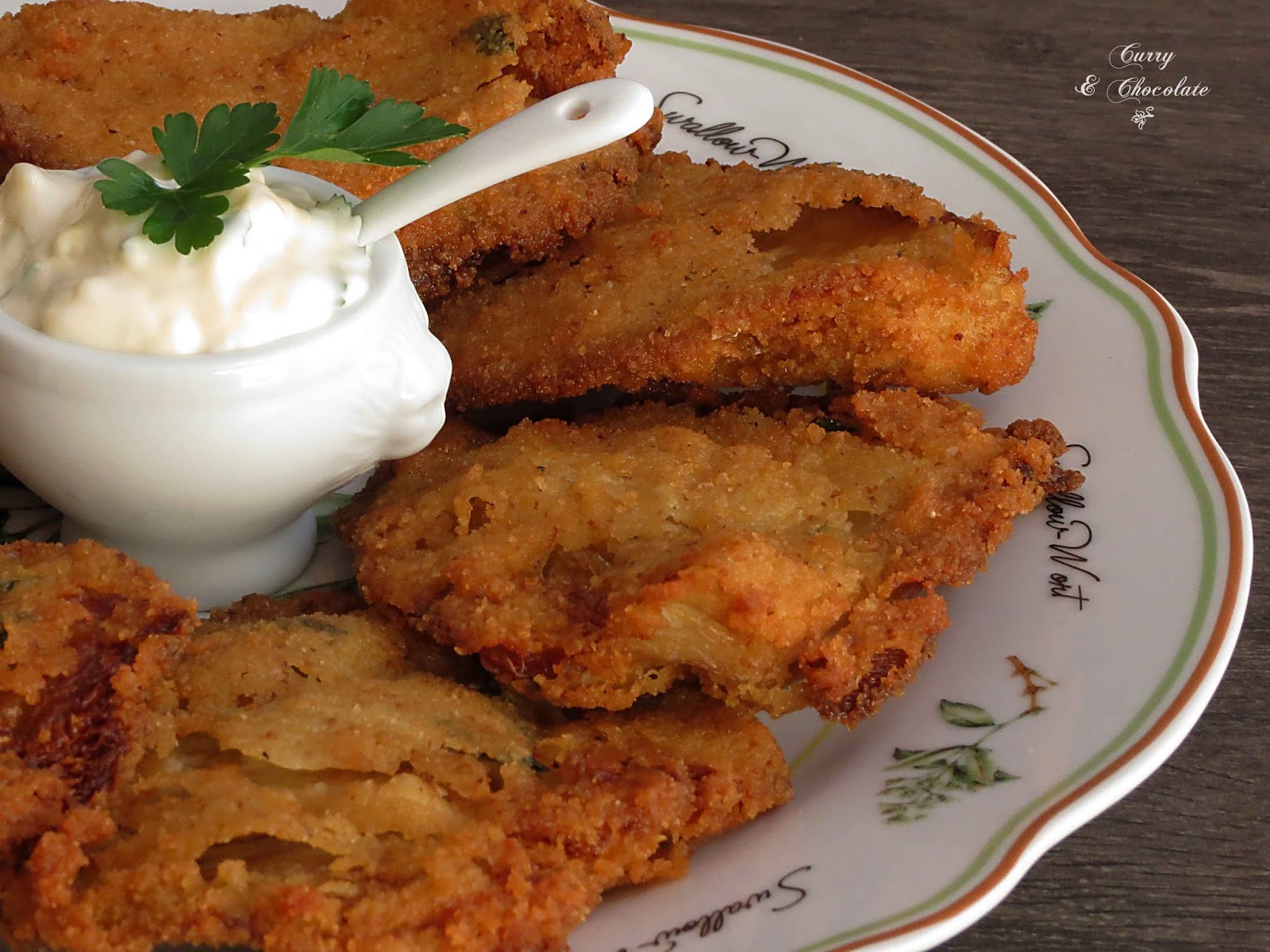 Setas ostra empanadas con falso alioli - Breaded oyster mushrooms Setas ostra empanadas con falso alioli - Breaded oyster mushrooms