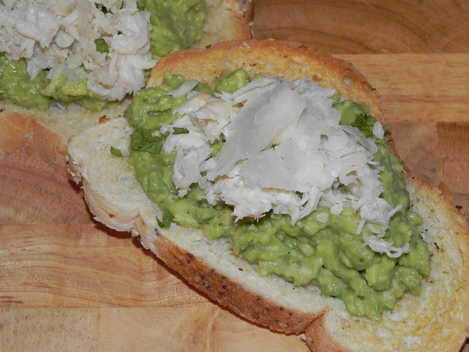 Farrah's Food Adventures Crab Avocado Toasts