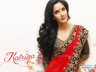 Katrina in red sari picture