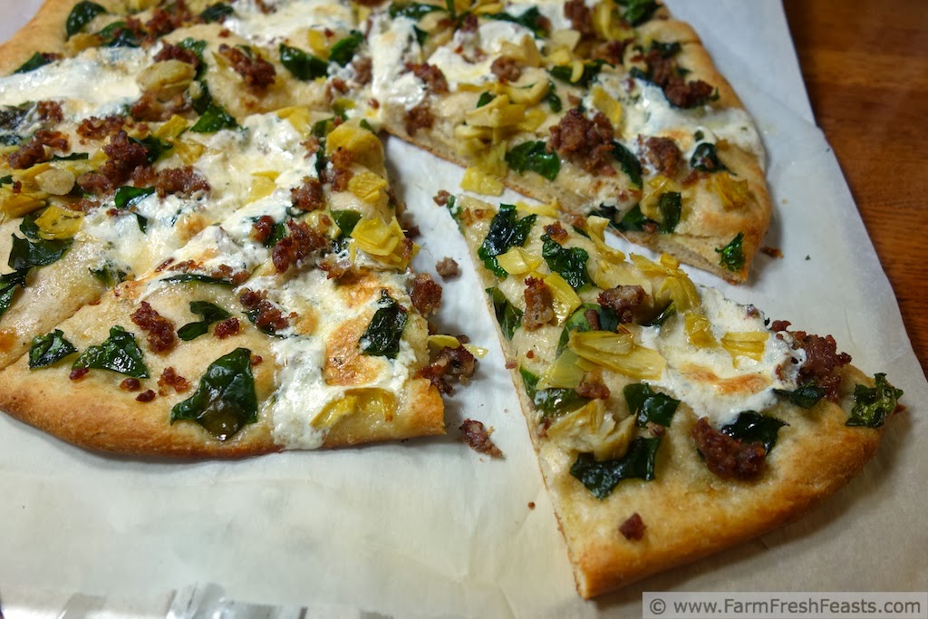 Farm Fresh Feasts Sausage Spinach Mozzarella Ball Pizza