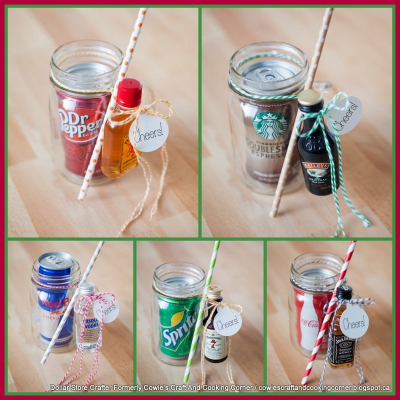 Dollar Store Crafter Mason Jar Cocktail Gifts