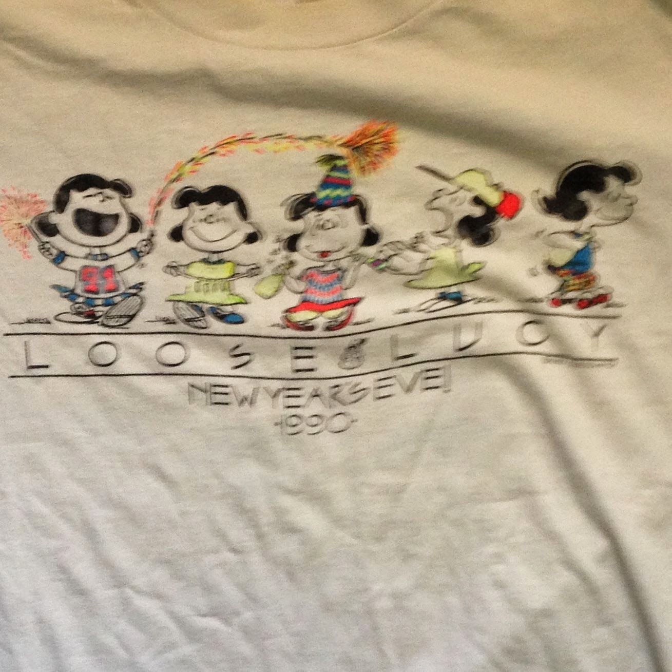 vintage tshirt GRATEFUL DEAD LOOSE LUCY PEANUTS NEW YEAR'S EVE 1990 T