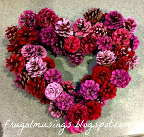 pinecone heart wreath craft
