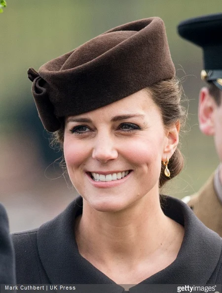 Catherine, Duchess of Cambridge attends the St Patrick's Day Parade at Mons Barracks 