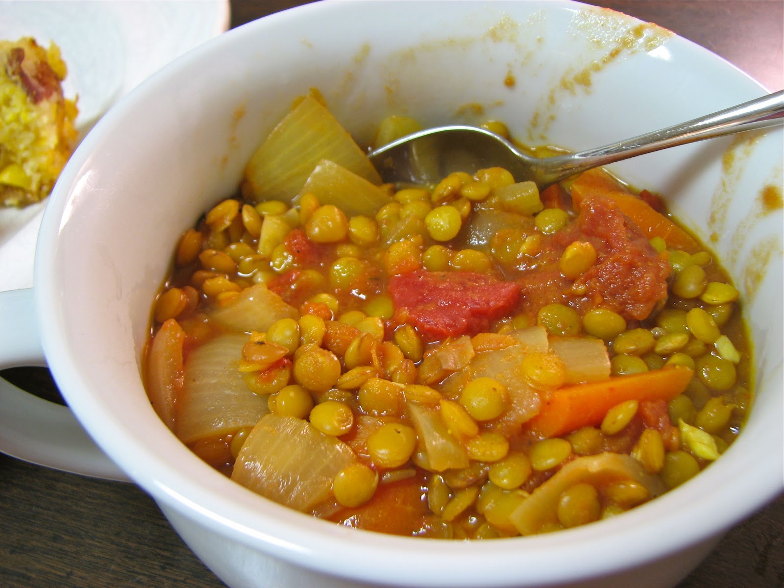 Delectably Mine Stewed Lentils and Tomatoes