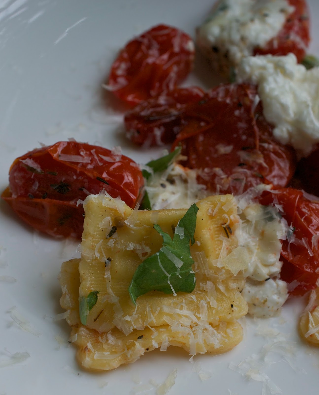 more than burnt toast: Summer Ravioli with Burst Tomatoes ...