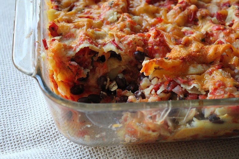 Meatless Meals for Meat Eaters Bean and Cheese Enchilada Lasagna