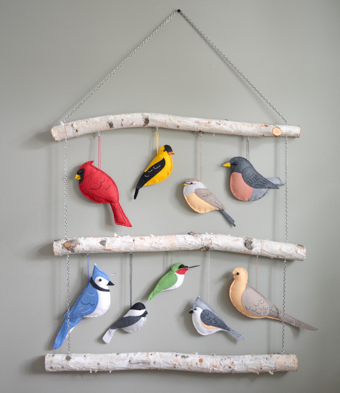 cozy birdhouse | felt birds