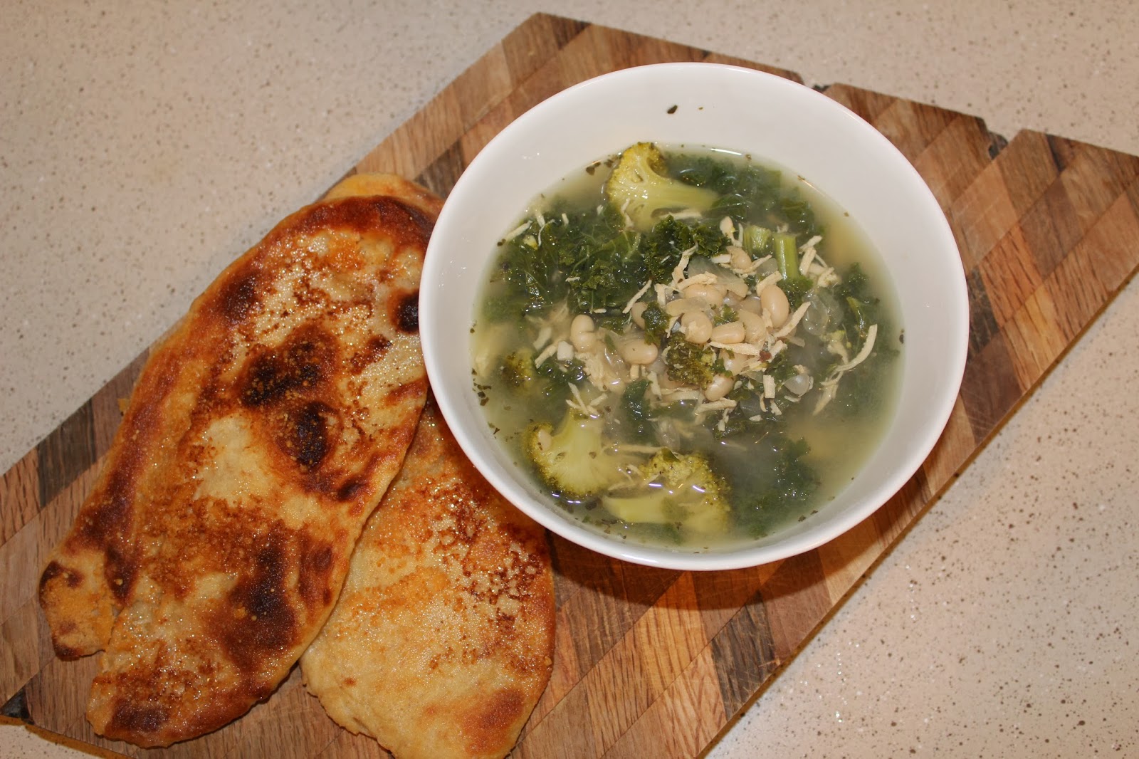 Sunshine to the Square Inch kale, bean, broccoli and chicken soup