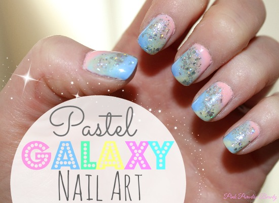 9. Pastel Galaxy Nail Art with Water Marble - wide 3