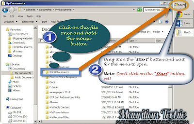 Dragging File To Start Menu Dragging File To Start Menu
