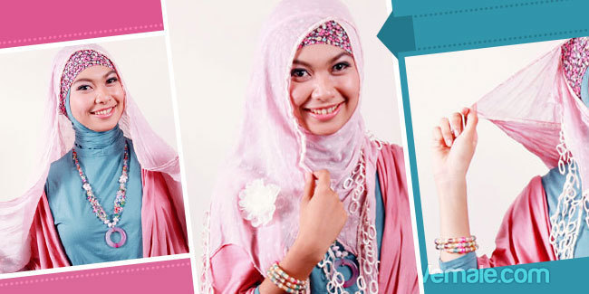 Cara Memakai Jilbab Pashmina Kreasi Untuk Pesta