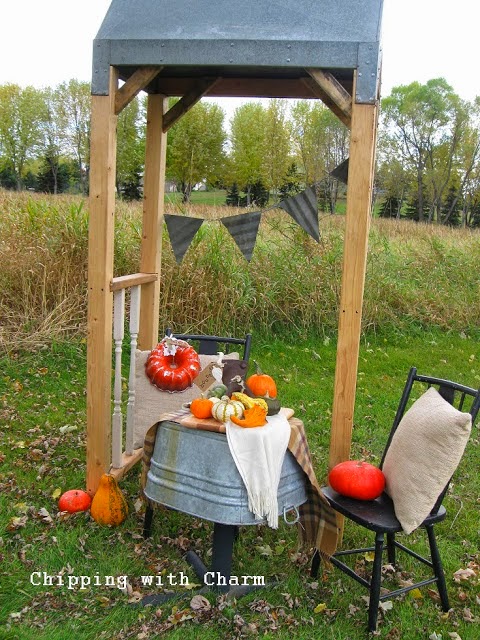 Chipping with Charm: Fall Outdoor Vignette 2013...http://chippingwithcharm.blogspot.com/