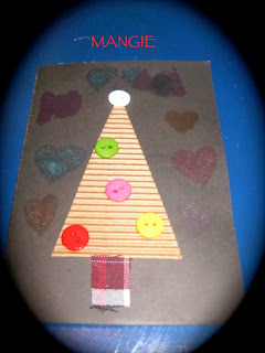 Christmas árbol papel, botones y tela Christmas árbol papel, botones y tela