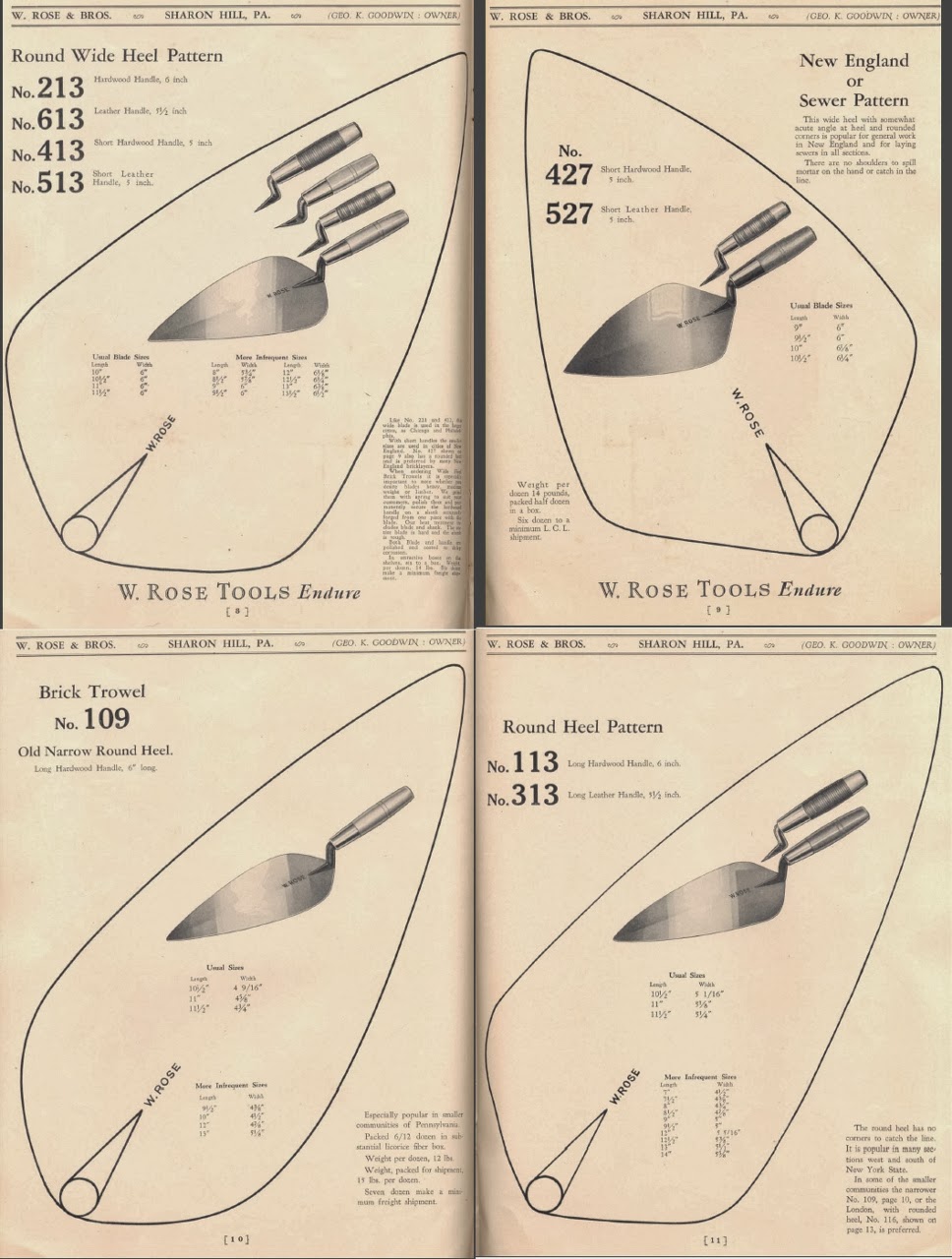 Trowel and Masonry Tool Collector Resource Guide To Brick Trowel Patterns