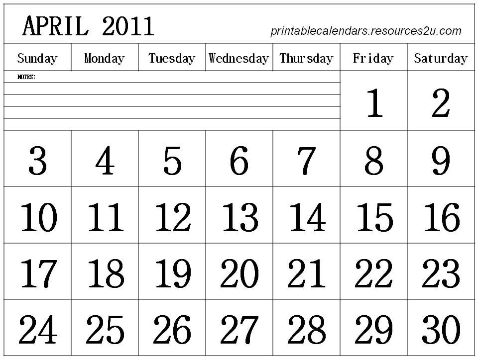 April+month+2011+calendar