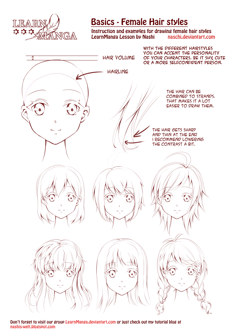 Como Desenhar Mangá: Gabaritos de Cabelos  Ponytail drawing, How to draw  anime hair, How to draw hair