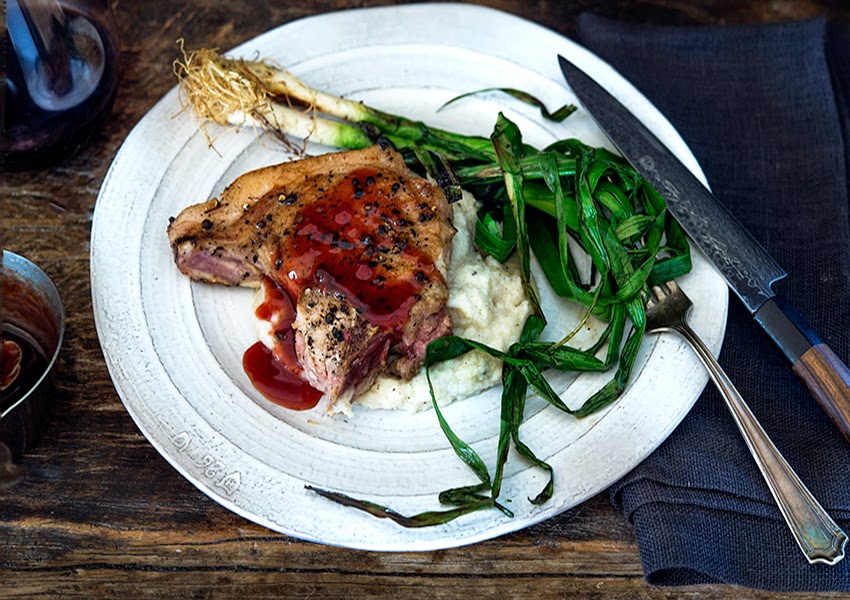 A Blood Orange Gastrique + Save Heritage Pigs WILD GREENS & SARDINES