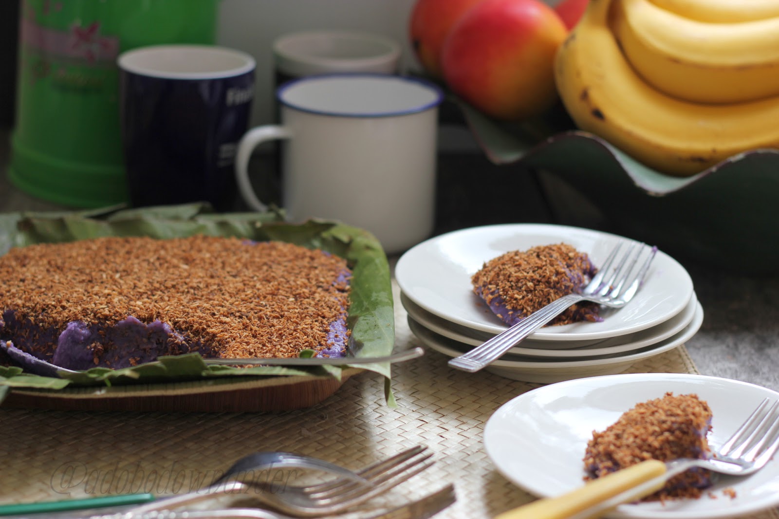 adobo down under Maja ube (purple yam coconut pudding)