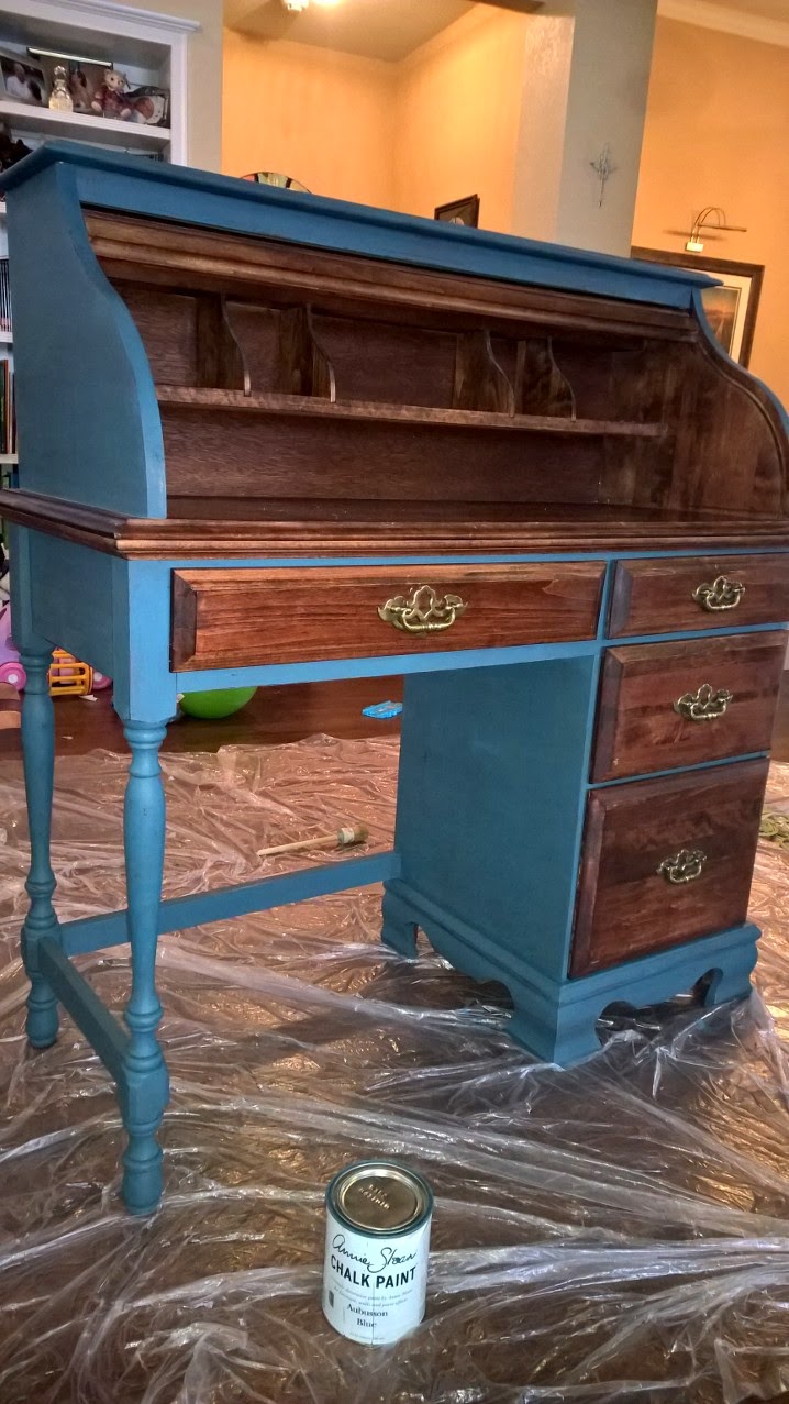 For Love of the Paint Before and After Vintage Rolltop Desk