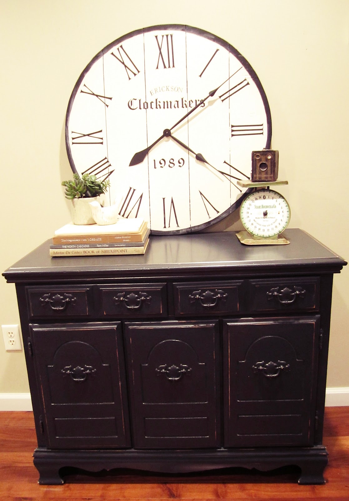 behind the red barn door large wall clock