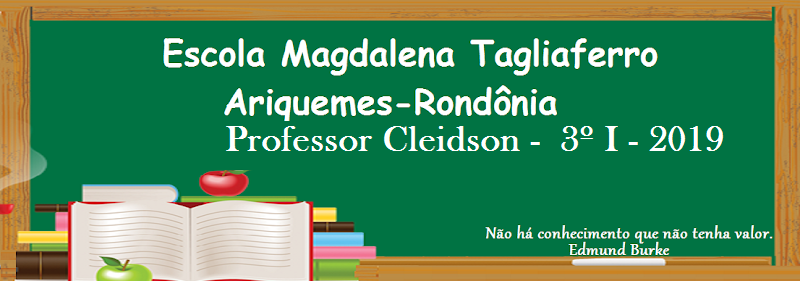  PROFESSOR CLEIDSON - 3º ANO I- 2019